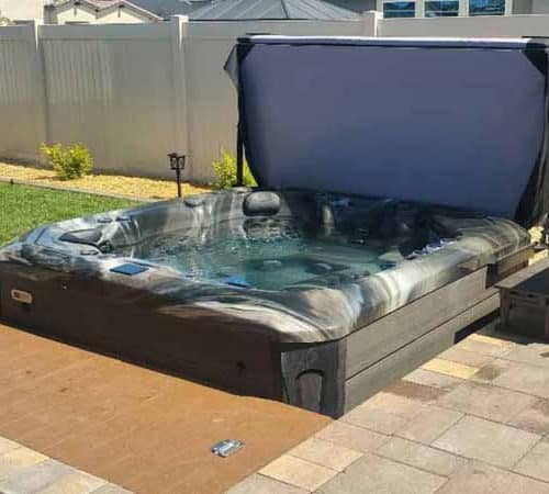 Installation of built in spa in a terrace