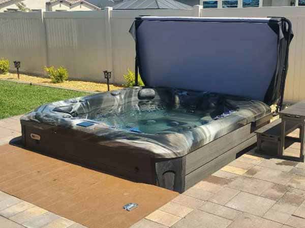 Installation of built in spa in a terrace