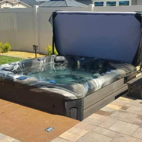 Installation of built-in spa in a terrace