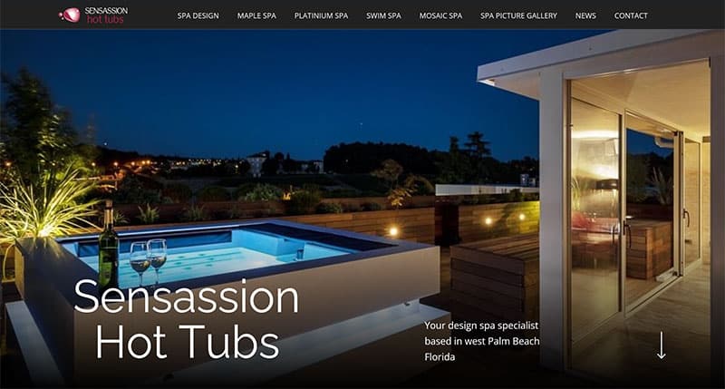 New site Sensassion Hot Tubs in Palm Beach
