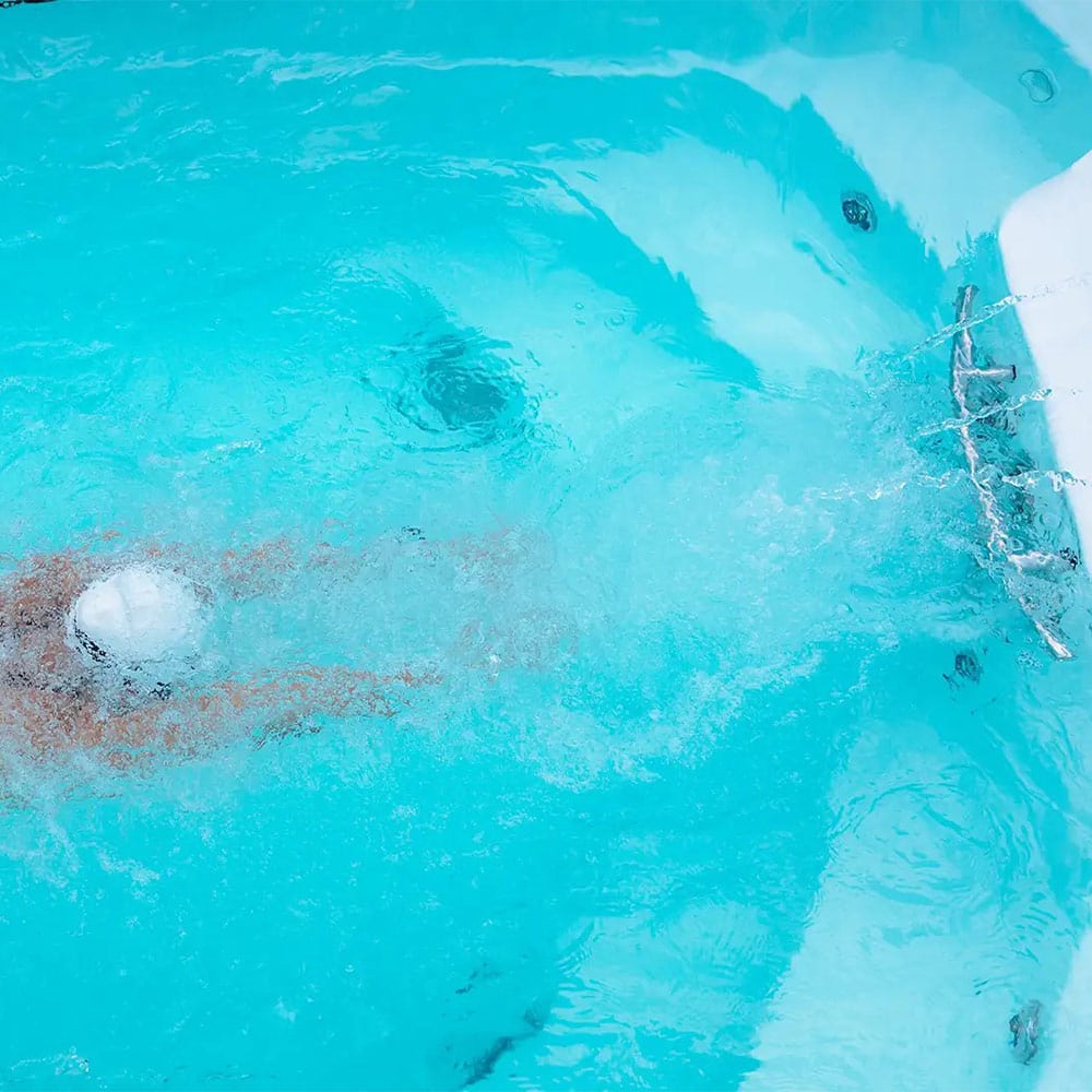 Swimmin in a swim spa in palm beach county south east florida