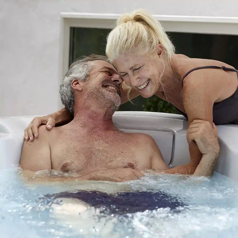 Older adult enjoying a hot tub session to soothe arthritis and joint discomfort