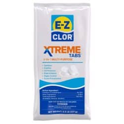 E-Z Clor 8 oz box of 3-inch Xtreme Tabs chlorine tablet for pools