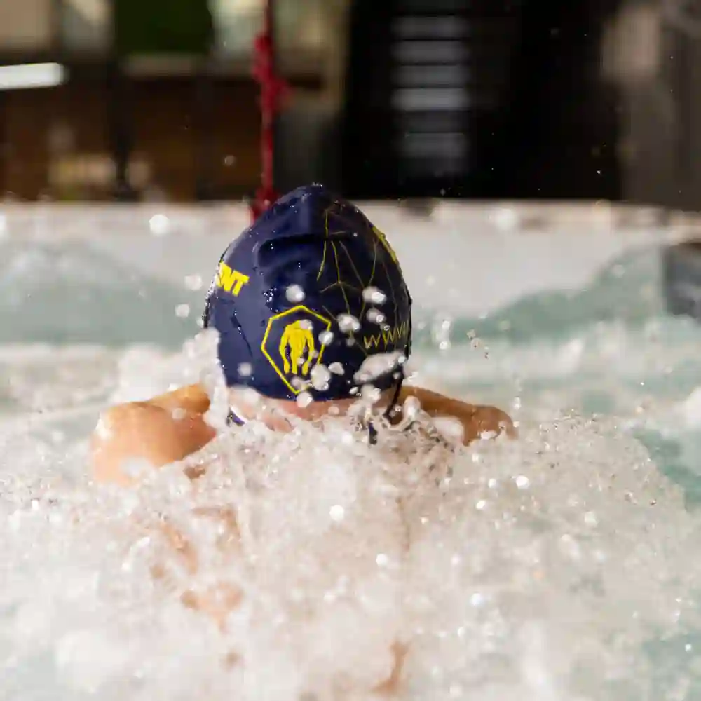 Brand new swim spa with jets and digital controls – clean, efficient, and fully covered by warranty