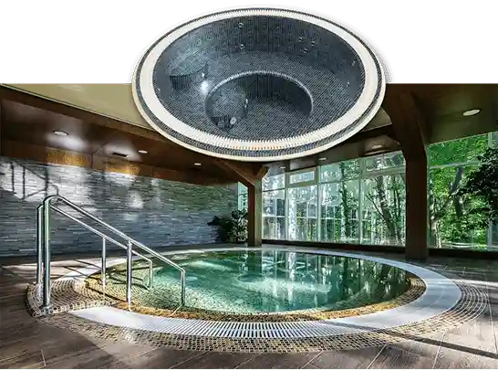 manufacturer tiled mosaic spa with overflow