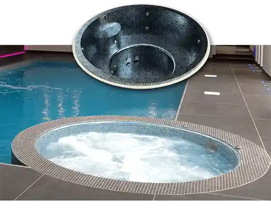 manufacturer tiled mosaic spa with skimmer